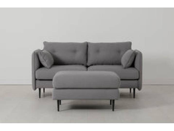 Model 19 Zweisitzer-Sofa mit Polsterhocker, Risso