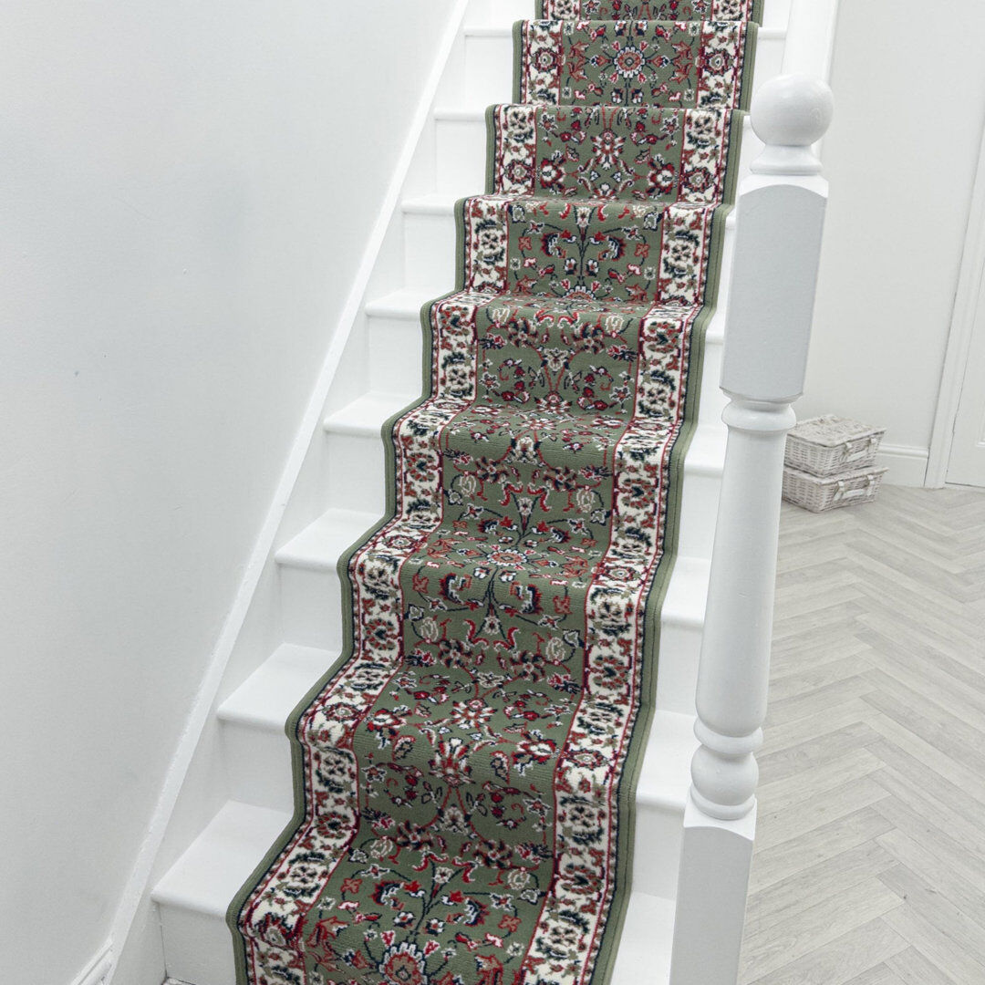 Astoria Grand Stair Runner Agostini Oriental Indoor Area Rug Green Runner 450cm x 60cm