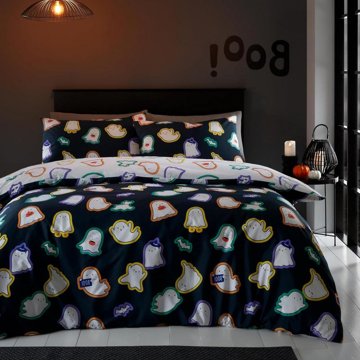 Dekbedovertrek Set Halloween Geesten - Zwart - 200 x 200 cm