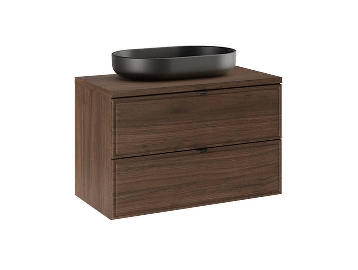 Petits-meubles Waschtisch 80cm Elias Dunkles Holz, Braun, Holzwerkstoff, 80x52.2x46 cm, Badezimmer, Waschbecken & Armaturen, Waschtische
