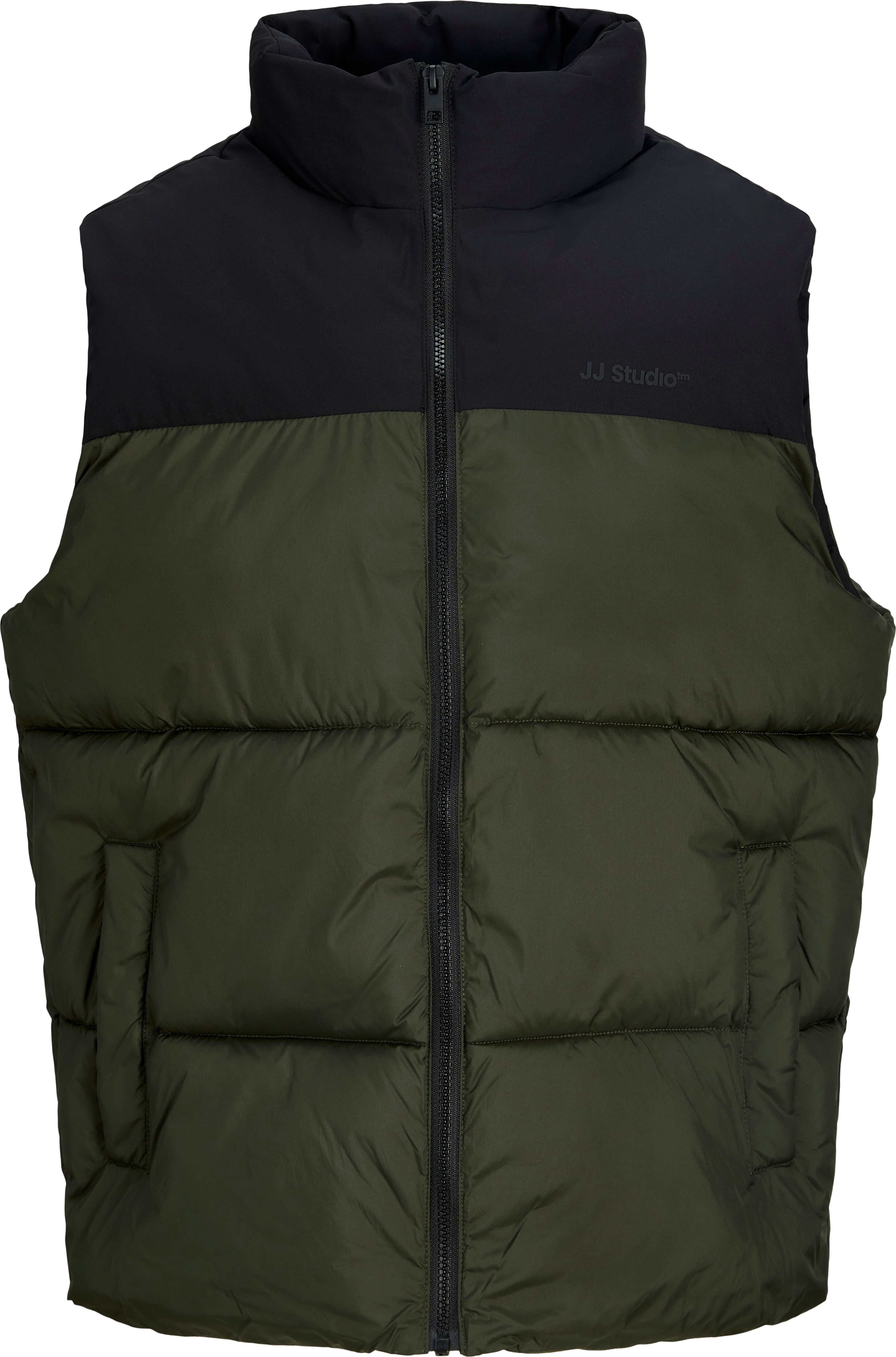 Steppweste JACK & JONES "JJRAZE BODYWARMER", Herren, Gr. L, grün (rosin detail:schwarz blocking), Web, Obermaterial: 100% Polyester, regular fit normal, Westen Steppweste, Kunstfaser, regular fit rosin detail:schwarz blocking L