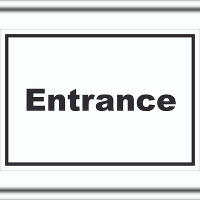 HB-Druck Entrance Schild mit Text Eingang waagerecht A6 Rückseite selbstklebend