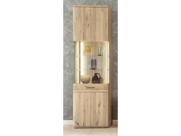 Vitrine Salvador , Balkeneiche Bianco , LED Beleuchtung