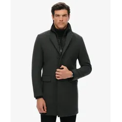Superdry für Herren. M5012265A Maßgeschneiderter 2 In 1 Mantel Town dunkelgrau (S), Lässig, Wolle