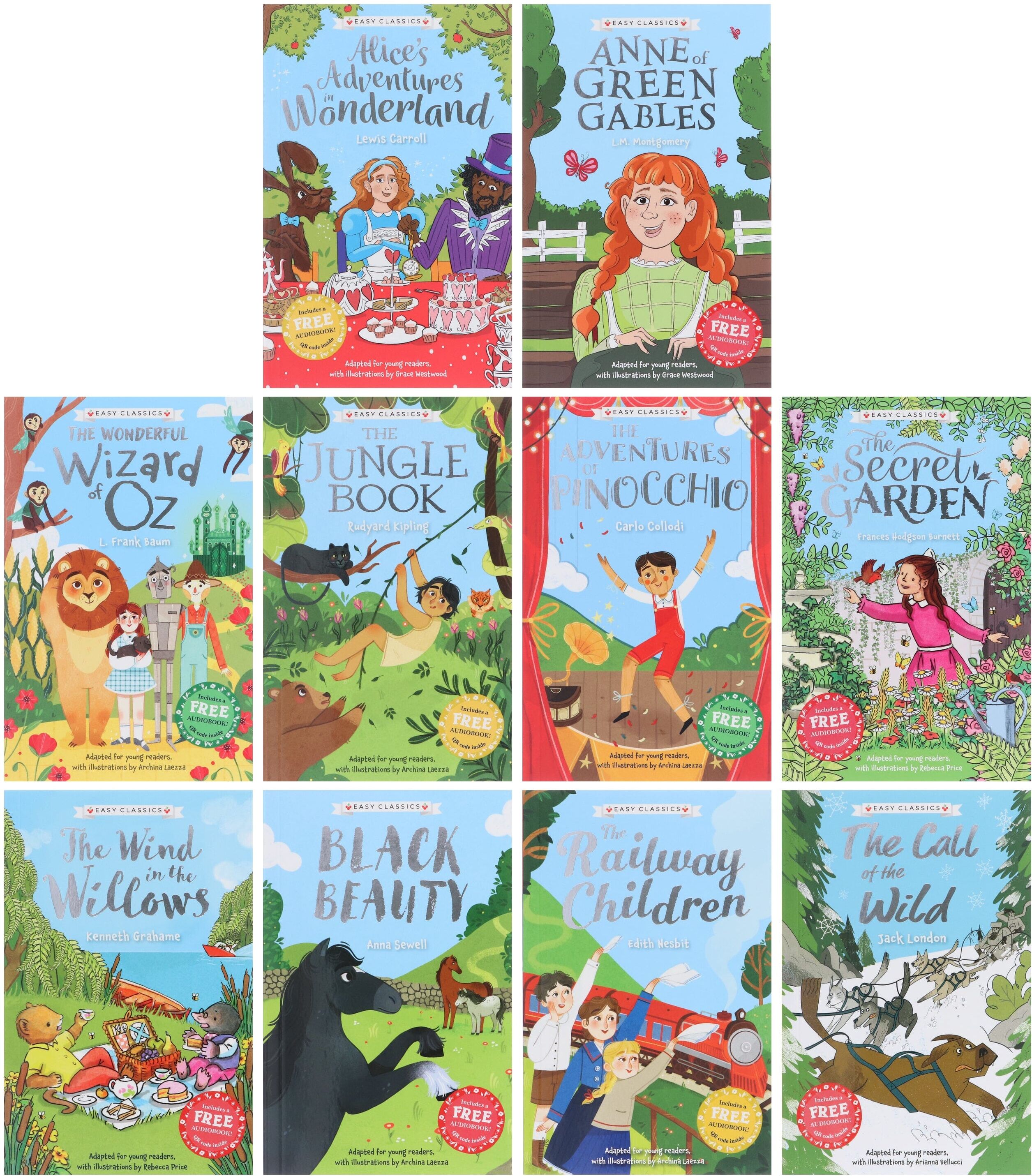 Sweet Cherry Publishing Children’s Easy Classics 10 Book Set – Illustrated Classic Stories Collection for Young Readers