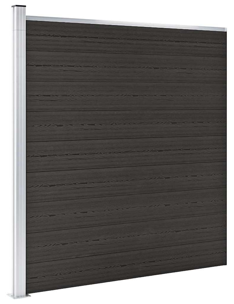 vidaXL Schuttingpaneel composiet WPC zwart 175 x 186 cm