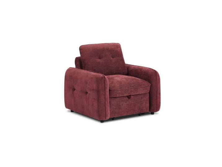 Fauteuil convertible chenille 1 place rouge