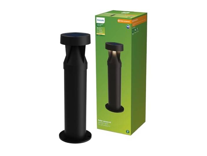 PHILIPS Avery Solar-Sockelleuchte, 2700K warmweißes Licht, 200 Lumen, Schwarz
