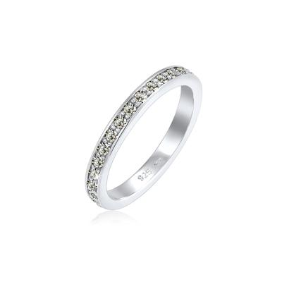 Silberring ELLI "Ring Memoire Verlobung Kristalle 925 Silber" Gr. 62, grau, Fingerringe, Damen, 62, Silber 925 (Sterlingsilber), Silberring