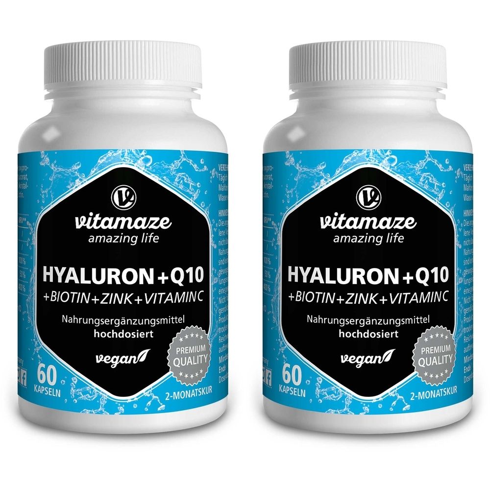 Hyaluronsäure 200 mg hochdos.+Coenzym Q10 vegan 2x 2x60 St Kapseln