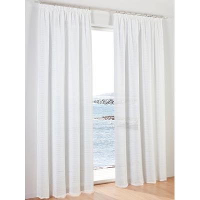 Gardine HEINE HOME Gr. 4, weiß (sanftes weiß), B:140cm H:245cm, Polyester, Gardinen, Gardine