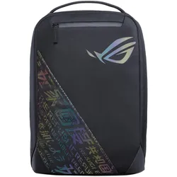 ASUS ROG Backpack BP1501G Holographic Edition (gepolstert, wasserfest, leicht, für Notebooks bis 17 Zoll) schwarz grau