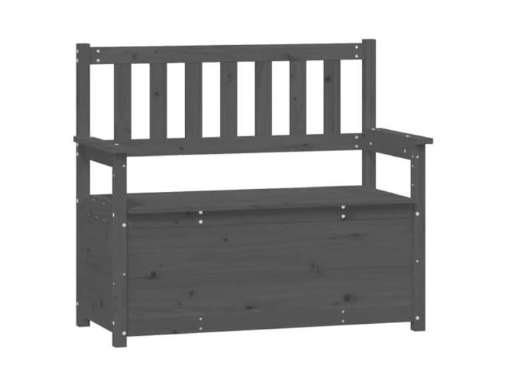 GHVBNMF Sitzbank mit Stauraum Grau 112,5x51,5x96,5 cm Massivholz Kiefer Stabile Ruhebank mit Rückenlehne und integrierter Truhe. Ordnung und Bequemlichkeit für Flur, Diele oder Wohnzimmer.
