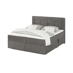 Jette Home Motor-Boxspringbett  Jette Patch ¦ grau ¦ Maße (cm): B: 202 H: 127