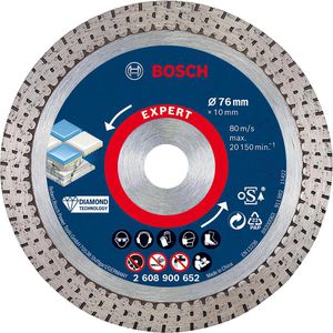 Bosch Trennscheibe Expert Hard Ceramic, Bohrungs-Ø 10 mm, Diamanttrennscheibe, für Fliesen und Keramik, 76 x 1,5 mm