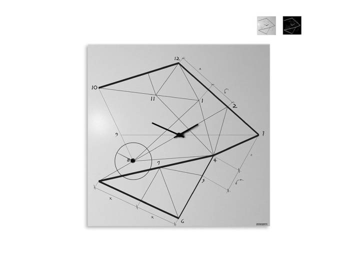 Horloge Murale Moderne 50x50cm Design Industriel Minimal Time Line - Gris