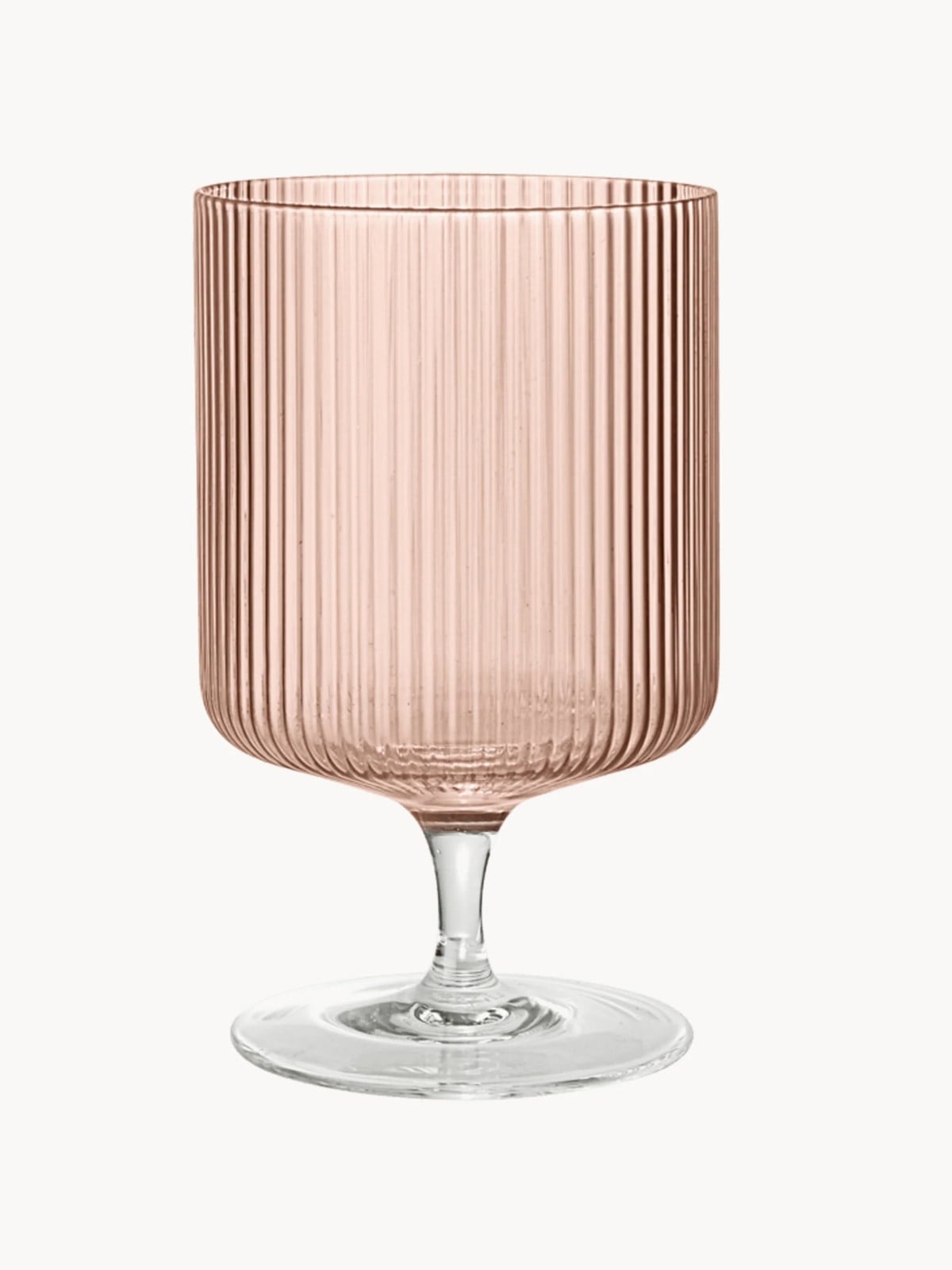 ferm LIVING Ripple mondgeblazen wijnglazen met reliëfpatroon, 2-delig