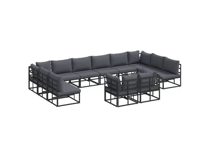 VidaXL - Gartensofa-set aluminium, One Size, Schwarz