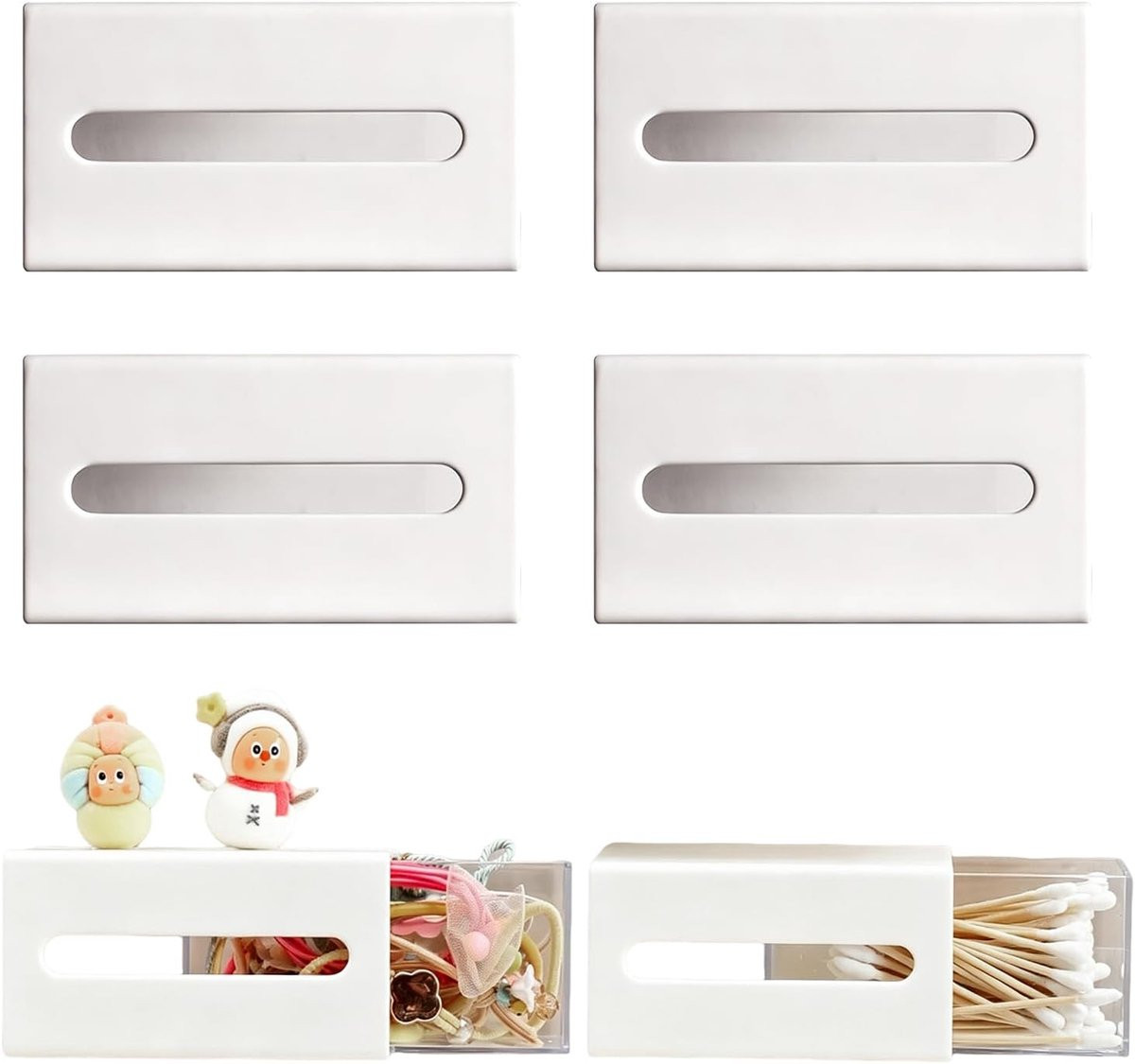 Transparante stapelbare opbergdozen met lade voor cosmetica, keuken of badkamer