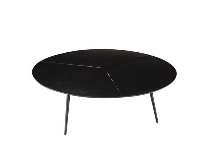 MACABANE JAMES - Table basse ronde 100x100cm en aluminium noir mat JAMES