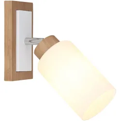 LED Wandleuchte Wandstrahler Wohnzimmerlampe Beweglicher Spot Braun Holz H 25 cm
