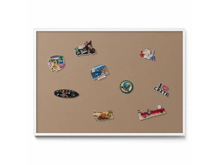 Tulup Magnettafel 100x70 cm weißer Rahmen – Hellbraune Farbe, Trüffeleichefarben, Metall, Rechteckig, 100x70x0.4 cm, Bilder & Rahmen, Pinnwände & Magnettafeln