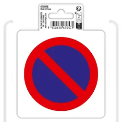 Exacompta 67057E Hinweisschild selbstklebend, PVC, Parkverbot 10 cm - Rot