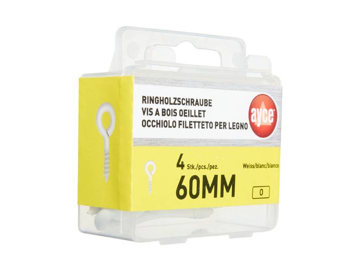 Ayce Ringschraube Weiss 60 × 16 mm