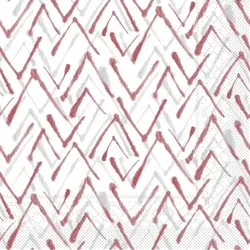 Mank Serviette aus Tissue - Zack in Grau-Bordeaux, 33 x 33 cm, 100 Stück - Chevron Strukturen