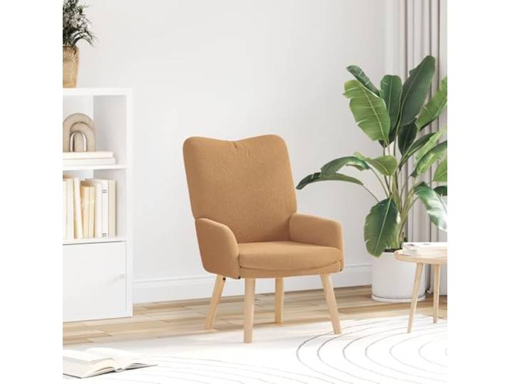 HEFZGDB Relaxsessel Beige Wollähnlicher Stoff Mid-Century Modern Sessel mit Ergonomischer Unterstützung und Fleckenresistentem Bezug für Wohnzimmer Schlafzimmer Lesen Entspannen