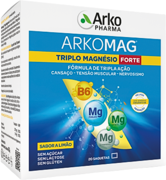 Arkopharma Arkomag Triplo Magnésio Forte 20 saquetas