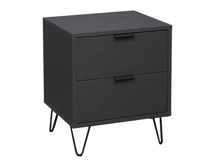 möbelando Nachtkommode >Bonnie< in anthrazit matt Lack - 51x60x45cm (BxHxT)