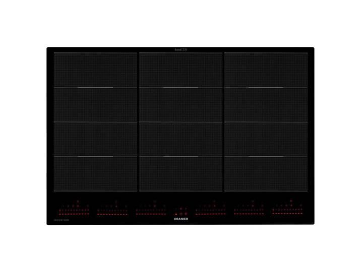 Oranier Induktionskochfeld, Schwarz, Glas, 78x52x5.5 cm, Kindersicherung, Flächenbündiger Einbau, Topferkennung, Kurzzeitwecker, Warmhaltestufe, Pausenfunktion, Brückenfunktion, Küchen, Küchenelektrogeräte, Kochfelder, Induktionskochfelder