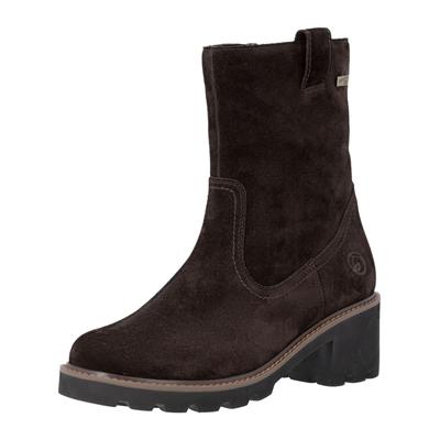 Stiefelette REMONTE "Remonte Stiefelette Veloursleder", Damen, Gr. 37, braun (dunkelbraun), Veloursleder, Schuhe Stiefelette