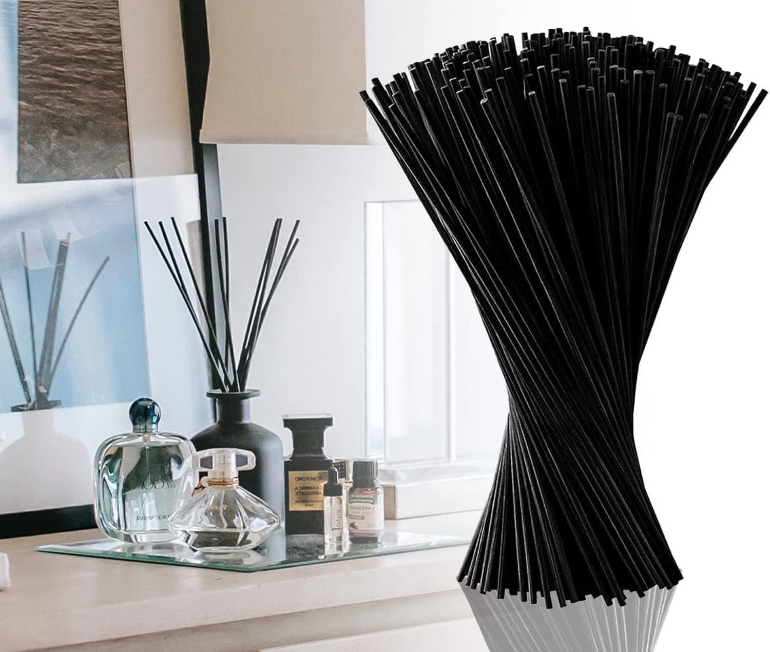 60 Stuks Geurloze Diffuser Sticks - Navulpakket voor Luchtverfrisser, Aromatherapie en Thuisgeur