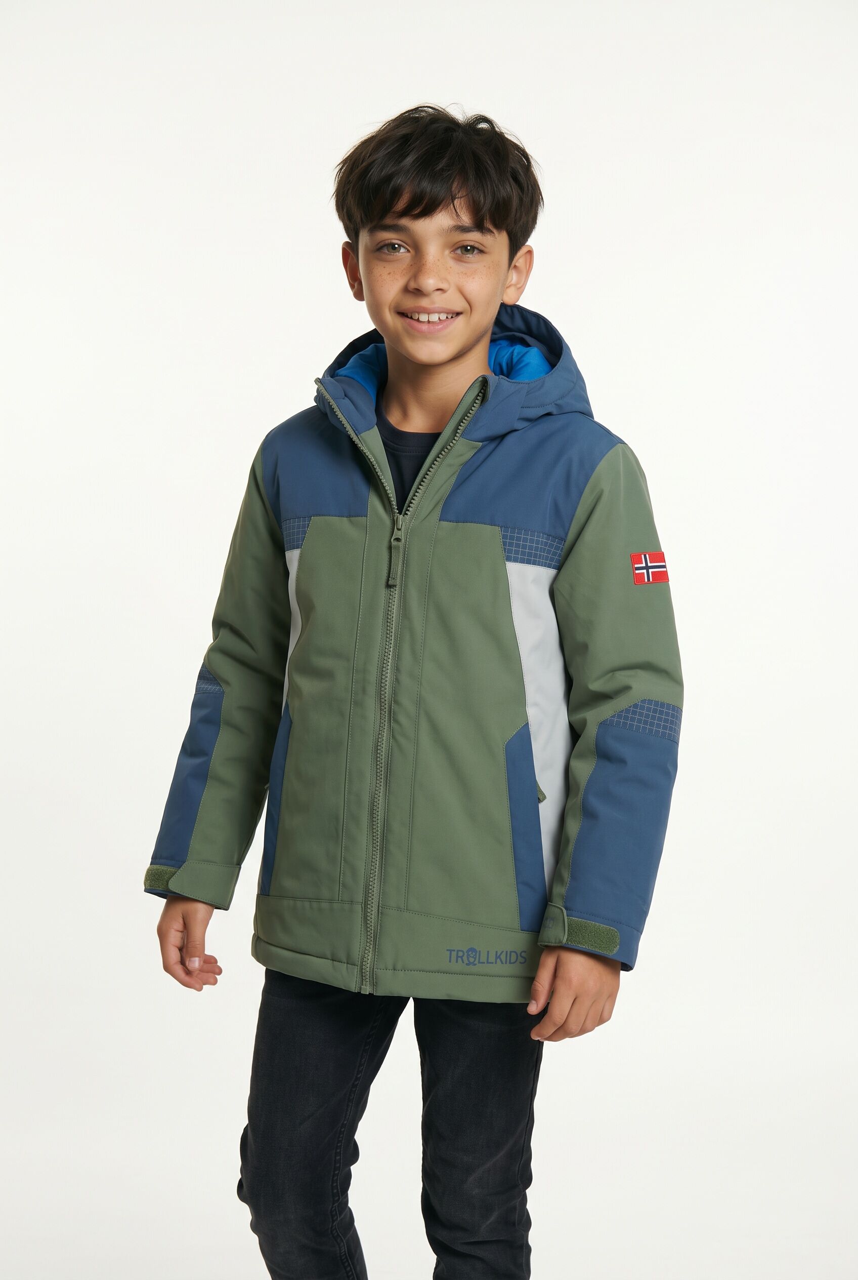 Winterjacke TROLLKIDS "KIDS FINNMARK JACKET XT", Mädchen, Gr. 164, blau (ivy, mystic blau, electric blau), Obermaterial: 100% Polyamid. Futter: 100% Polyamid. Wattierung: 100% Polyester, Jacken Winterjacke, sportlich, aus Polyamid und Polyester, wasserdic