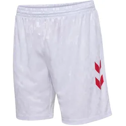 hummel, Unisex, Sporthose, Kurzes Domicil Dänemark 2024 (M), Rot, Weiss