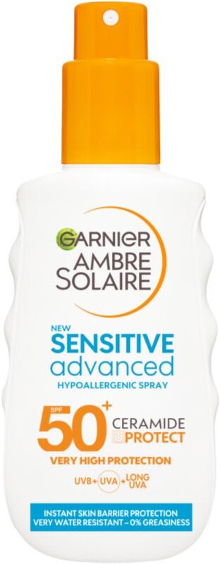Garnier Ambre Solaire Sensitive Advanced lait protecteur solaire en spray SPF 50+ pour peaux sensibles 150 ml