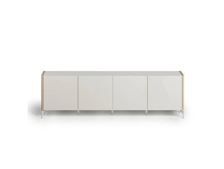 Sideboard DILLON 246 x 43 x 74 cm Hochglanz Asche/Eiche...