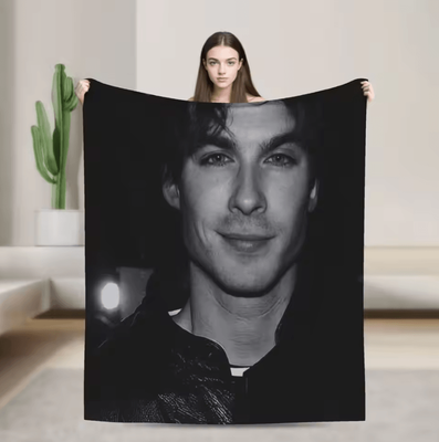 Inspire Curations Damon Salvatore Vampire Diaries Fleece Throw Blanket 6 76x102cm