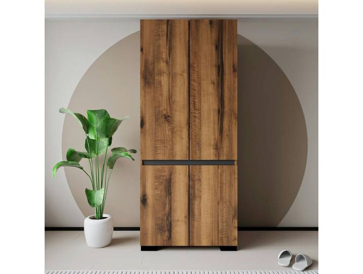 Armoire 2 portes - 2 penderies BYRON - Noyer