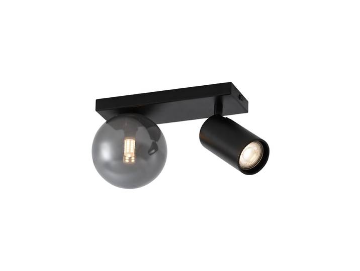 Plafonnier moderne noir 2 lumières inclinable - Lesly
