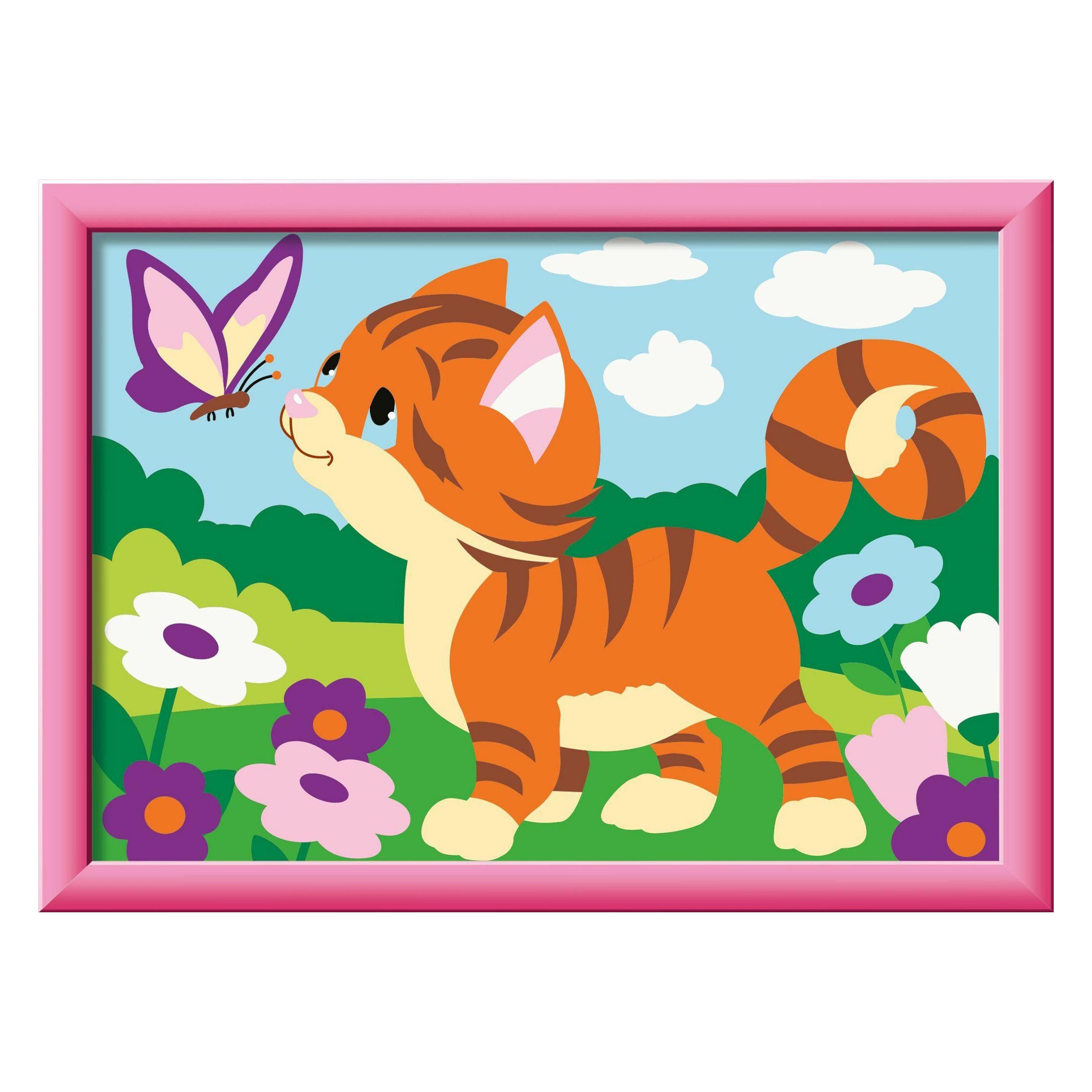 Ravensburger CreArt, Malen nach Zahlen Kinder - Kätzchen im Garten (23126)