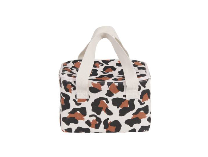 Lunchbag aus Leinen mit Leopardenmuster