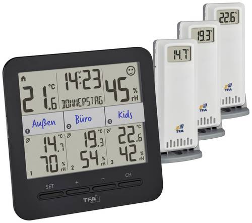 TFA Dostmann KLIMA@HOME 2 Funk-Thermo-/Hygrometer Schwarz 30.3075.01