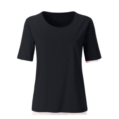Rundhalsshirt CASUAL LOOKS "Shirt", Damen, Gr. 40, schwarz, 100% Baumwolle, unifarben, Rundhals, Shirts Rundhalsshirt
