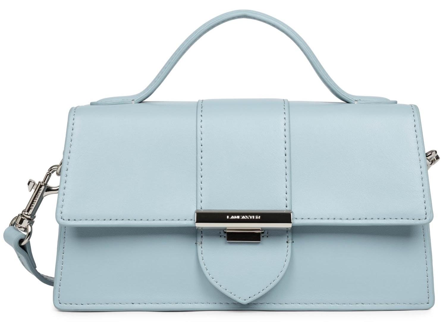 Lange Tasche aus Leder in Ash Blue