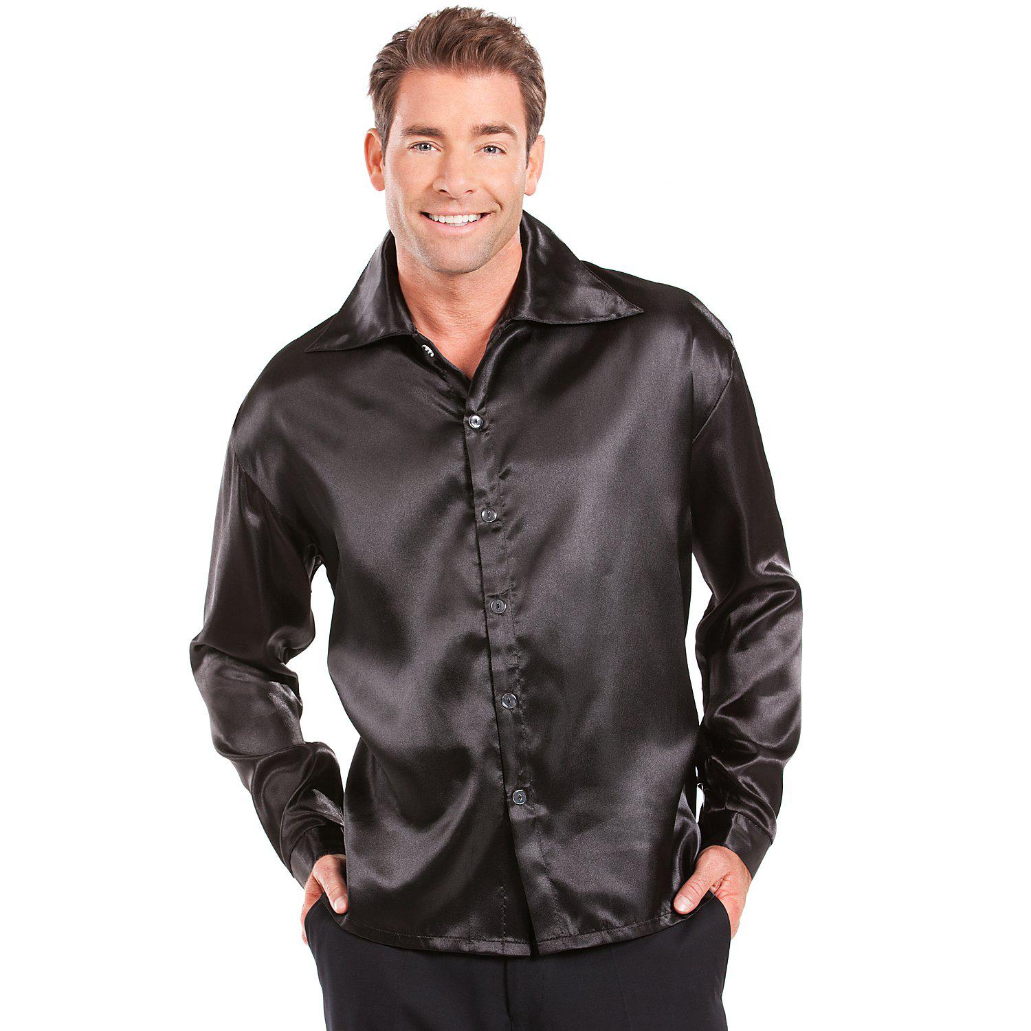 Hemd "Satin" für Herren, schwarz