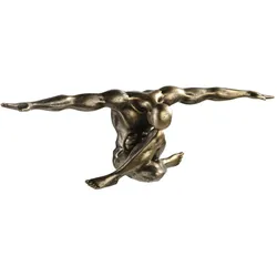 Casablanca by Gilde, Deko Figuren + Skulpturen, Figur"Cliffhanger"ant.champ,B.61cm H.20cm,antik champagner