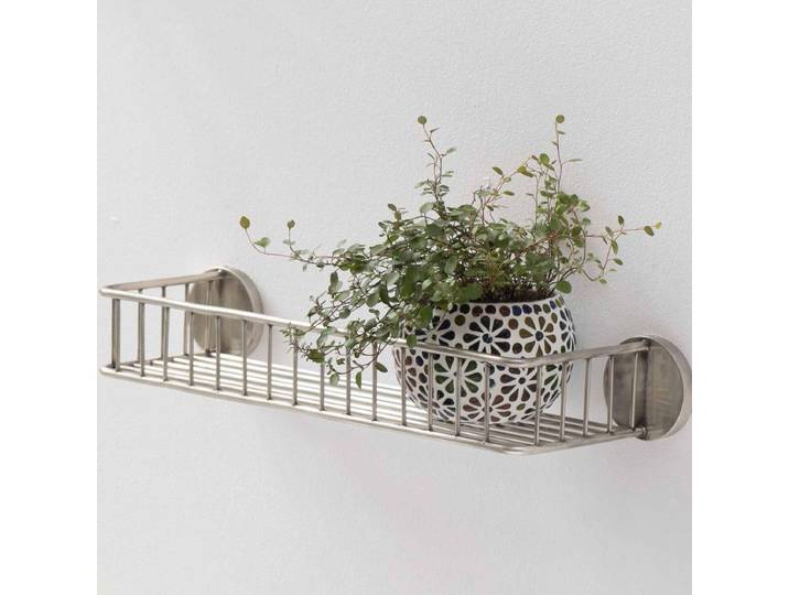 Etagère de salle de bains en laiton argenté Chaumont